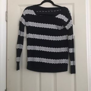 Navy and white sweater